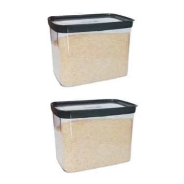 Imagem de Kit 2 Potes Herméticos 4000ml Arroz Mantimentos - Helsim