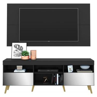 Imagem de Rack com Painel e Suporte TV 65" Retrô com Espelho Flórida Multimóveis
