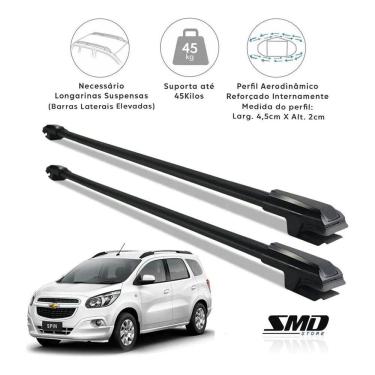 Imagem de Rack Travessa Teto Gm Spin 2012 Em Diante Aluminio Preto