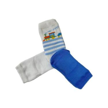 Imagem de Kit 3 meia lupo ref:2000 menina, Branco, Azul, Laranja, 16/9