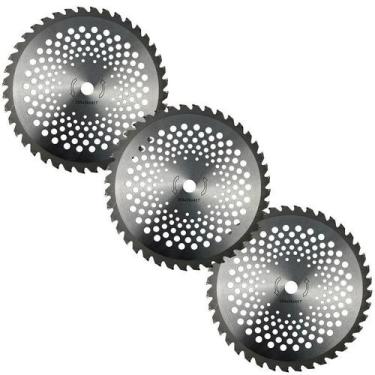 Imagem de Kit 3 Lâmina Faca Circular 40 Dentes Roçadeira Furo 20Mm - Carbon Fak