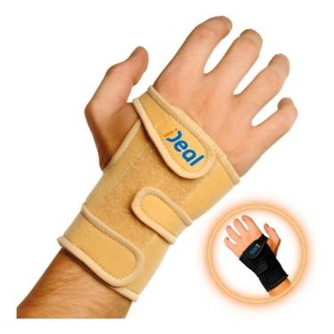 Imagem de Munhequeira Com Tala Órtese Punho Mão - Esquerdo Bege G - Ideal Produt