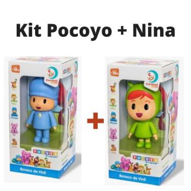Imagem de Turma Do Pocoyo Kit 2 Bonecos Vinil Pocoyo + Nina - Cardoso Toys