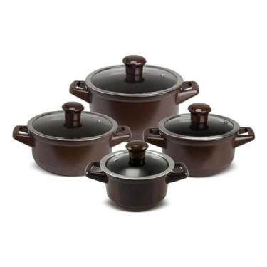 Imagem de Jogo De Panelas Em Cerâmica Duo Com 4 peças Ceraflame, Chocolate