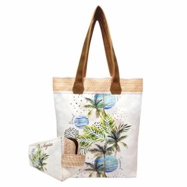Imagem de Bolsa Feminina e Necessaire Coqueiros Tropicais Magicc Bolsas