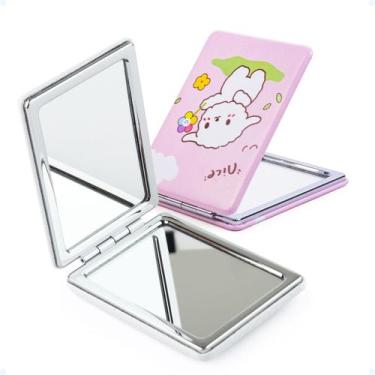 Imagem de Espelhinho De Maquiagem Com Lente De Aumento Duplo Portátil - Hxt