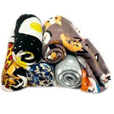 Imagem de Kit 3 Peças Manta Infantil Soft Microfibra Bebe Estampado Menino/Menin