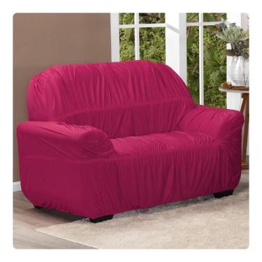 Imagem de Capa De Sofá Avulsa Elasticada 2 Lugares Em Malha Pink - Shop Casa Nob