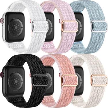 Imagem de Lerobo 6 Pulseiras de Nylon Ajustáveis para Apple Watch (cores variada