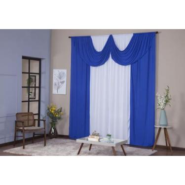 Imagem de Cortina Paris 3,00 x 2,80 Sala Quarto Decoração com Bando Malha Gel Br