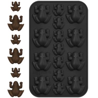 Imagem de Domensi Molde de silicone sapo de chocolate moldes de doces bandeja de gelo de geleia de Páscoa em forma de sapo divertido 10 pragas para aniversário, festa de feiticeiro, decoração de bolo, pesach