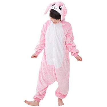 Imagem de Fantasia infantil de coelho, cosplay, Halloween, Páscoa, animal, macacão para meninos e meninas, rosa, S(for height = 35-40 in)