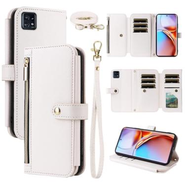 Imagem de Dswteny Capa carteira para Motorola Edge+ Plus 2023/Edge 40 Pro 5G/Moto X40 com alça de pulso alça de ombro bolsa de couro PU flip suporte para cartão de crédito capa para celular para X + mulheres