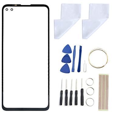 Imagem de FainWan Substituição da lente do painel externo de vidro da tela frontal + kit de ferramentas de reparo OCA compatível com Moto G100 XT2125, XT2125-4 adesivo preto de 6,7 polegadas