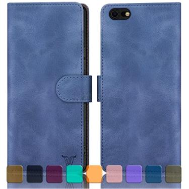 Imagem de DJBull Capa carteira para iPhone 6 Plus/6S Plus com suporte para cartão de crédito, [bloqueio RFID] Capa de telefone de couro PU à prova de choque feminina masculina para Apple 6S Plus capa roxa