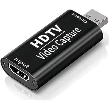 Imagem de Placa de captura de vídeo HDMI 4K – captura de jogos de cartas Cam Link, adaptador de áudio HDMI para USB 2.0, dispositivo de captura de gravação para transmissão, transmissão ao vivo,