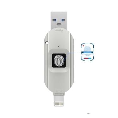 Imagem de Unidade criptografada USB 3.0 para iPhone, USB, armazenamento externo, criptografia de impressão digital, pen drive para iPhone/iPad/iPadmini/Mac/PC USB 3.0 Flash Drive de 256 GB