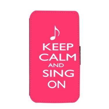Imagem de Rikki Knight Keep Calm and Sing On Tropical Pink Color Nova Carteira Flip Galaxy S3 Capa para Galaxy S3