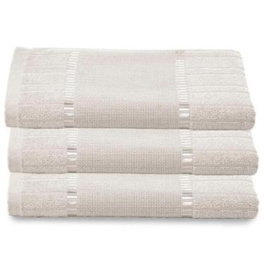 Imagem de Kit 3 toalha de banho dohler velour bordar ponto cruz bella, Prata