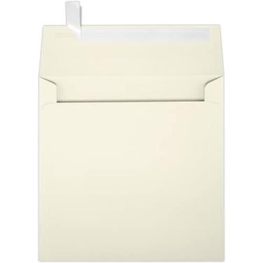 Imagem de LUXPaper Envelopes quadrados para convite | Peel & Press | 13,8 cm x 13,8 cm | Natural | Texto de 31,8 kg | 50 Qtd