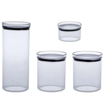 Imagem de Kit 4 Potes De Alimentos Organizador Empilhável Hermético Paramount