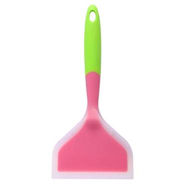 Imagem de Goeielewe Omelette Espátula de silicone para panquecas de 25 cm, durável, resistente ao calor, espátula larga antiaderente para ovos, crepes, brownies, peixe, panqueca, pizza (rosa)