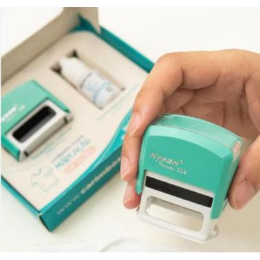 Imagem de Kit carimbo para marcação em tecido com tinta preta - Nykon, Verde