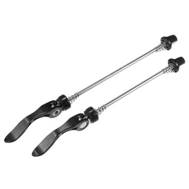 Imagem de X AUTOHAUX 1 par de eixos de liberação rápida para bicicleta de bicicleta, alavanca dianteira, traseira, cubo de roda 143 mm, 173 mm, preto para bicicleta de estrada MTB Moutain
