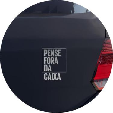 Imagem de Adesivo de Carro Pense Fora da Caixa - Cor Prata - Melhor Adesivo, Pra