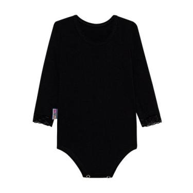 Imagem de Body segunda pele infantil com renda no punho - EGE BABY, Preto, 6