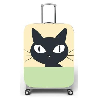 Imagem de Capa para mala de viagem G, medidas max C48x A75 x P29cm Gatinho preto