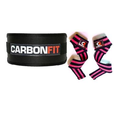 Imagem de Cinturão + strap fita kit academia musculação cinto de Fivela e Par de