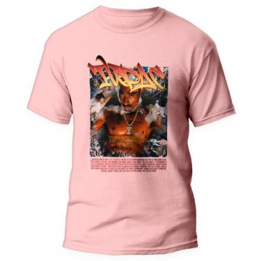 Imagem de Camiseta Tupac 2pac Rapper Rap camisa Hip Hop 2 Rosa - Kamisetas Otaku