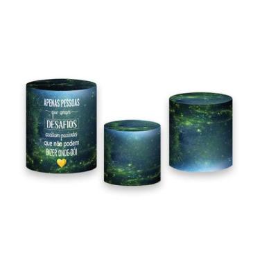 Imagem de Trio De Capa Cilindro - Profissão Medicina Veterinária Verde e Dourado
