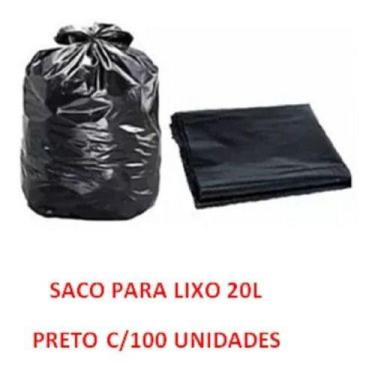 Imagem de Saco De Lixo 20 Litros  C/100 Unidades  ( Preto ) Reforçado - HIGIPACK