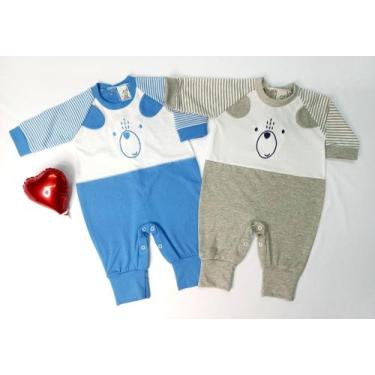 Imagem de Macacão Longo em Malha Urso com Orelhas - Nethuno Baby, Azul, PP