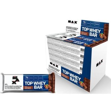 Imagem de TOP WHEY BAR BARRA PROTEINA CHOCOLATE C/ AVELÃ 41g MAX 12UN - MAX TITA
