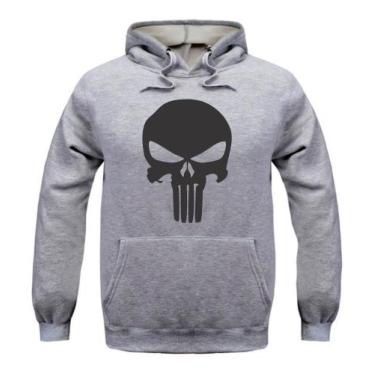 Imagem de Moletom Blusa de Frio Canguru  Unissex Caveira Justiceiro - Mena Infin