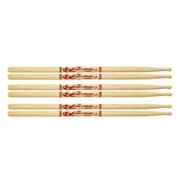 Imagem de Kit 3 Baquetas 5a Nirvana Ecobio Liverpool Ponta De Madeira