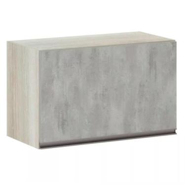 Imagem de Armário Basculante Luciane 60cm 1 Porta Luci, Legno Crema/Concreto