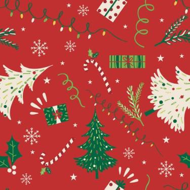 Imagem de Papel De Parede Adesivo Lavável Árvores Natal Sala - Criptonita, 10m