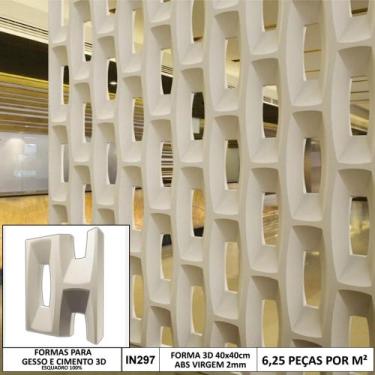 Imagem de Jogo forma cobogó vazado dupla face abs 2 mm branco in297 40x40cm - IN