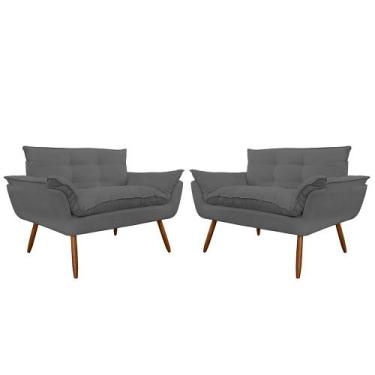 Imagem de Combo 02 Namoradeira Poltrona Sofá decorativa 02 Lugares Opalla Pés Pa