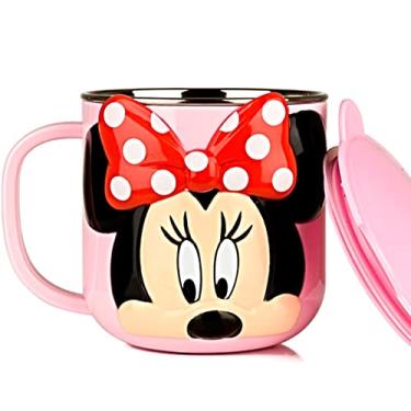 Imagem de Everyday Delights Disney Copo 3D Minnie Rosa Durável Aço Inoxidável Isolado com Tampa, 250 ml