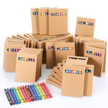 Imagem de Trandraft Giz de cera a granel, 8 cores diferentes, embrulhado em cera, mini caixas de giz de cera, pacotes de giz de cera a granel para sala de aula, aniversários em casa, professores (30 pacotes)