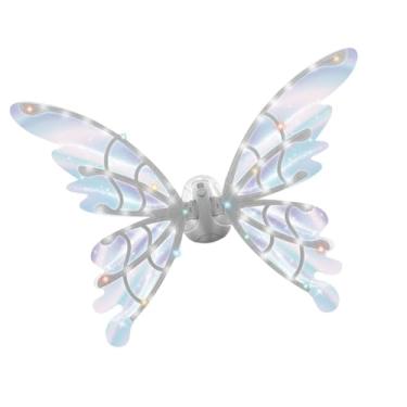 Imagem de Colaxi Asa de fada elétrica para meninas, asa de anjo, lembrancinha de festa, asa de borboleta led para meninas e mulheres para festivais de aniversário,
