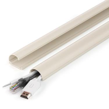 Imagem de Escondedor de cabos de 86,4 cm (2X C 17 pol), hider de cabos ZhiYo para 2-4 cabos, capas de fio para cabos de montagem na parede, capa de cabo, capa de parede para cabos, hider de fios para cabos,