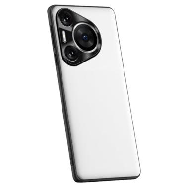 Imagem de HAO RIYLN Capa ultrafina para Huawei Pura 70 Ultra/70 Pro+/70 pro/70, capa de telefone de couro de luxo com proteção de câmera à prova de choque, branca, 70 Pro+