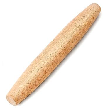 Imagem de Rolo de massa francês para assar – Tuyotue Rolo de massa cônico de madeira de faia de 19 cm para massa de pizza, bolinho de massa de bolinho de massa de torta