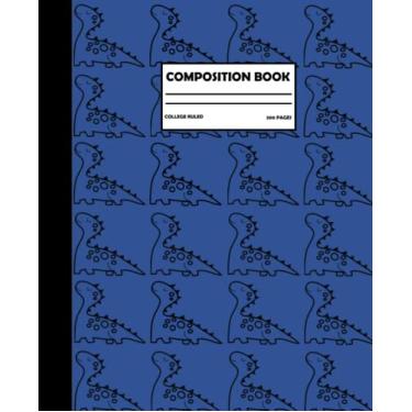 Imagem de Funny Dinosaur Composition Notebook College Ruled: funny pattern Dinosaur Composition Notebook College Ruled for Kids and teens, Dinosaur Composition Book for Kids, 7.5x9.25 College Ruled Pages